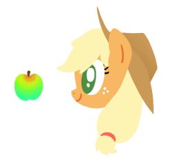 Size: 431x409 | Tagged: safe, artist:773her, applejack, earth pony, pony, female, mare, obligatory apple, solo