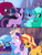 Size: 1080x1440 | Tagged: safe, artist:徐詩珮, derpibooru import, fizzlepop berrytwist, glitter drops, spring rain, starlight glimmer, sunset shimmer, tempest shadow, trixie, twilight sparkle, twilight sparkle (alicorn), alicorn, pony, unicorn, series:sprglitemplight diary, series:springshadowdrops diary, bisexual, broken horn, clothes, crying, cute, female, glitterbetes, glitterlight, glittershadow, horn, implied lesbian, implied shipping, implied sunsetsparkle, implied trixlight starset, implied twistarlight, implied twixie, lesbian, mare, polyamory, sad, scarf, shipping, sprglitemplight, springbetes, springdrops, springlight, springshadow, springshadowdrops, tempestbetes, tempestlight