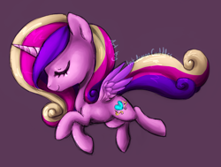 Size: 1674x1267 | Tagged: safe, artist:inkdemoncuddles, princess cadance, alicorn, pony, chibi, eyes closed, smiling, solo