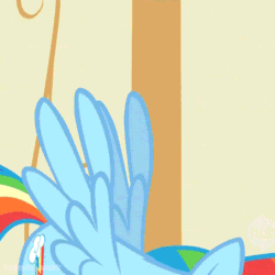 Size: 500x500 | Tagged: safe, screencap, gummy, rainbow dash, pegasus, pony, party of one, animated