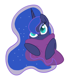 Size: 3000x3000 | Tagged: safe, artist:teacozy1, princess luna, alicorn, pony, blanket, simple background, solo