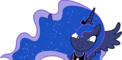 Size: 5000x2481 | Tagged: safe, artist:dashiesparkle, princess luna, alicorn, pony, luna eclipsed, c:, looking at you, simple background, smiling, solo, transparent background, vector