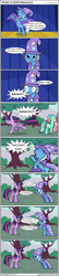 Size: 1759x8137 | Tagged: safe, artist:j-bronyind, derpibooru import, lyra heartstrings, pinkie pie, trixie, twilight sparkle, twilight sparkle (alicorn), alicorn, earth pony, pony, annoyed, burn, cheesy, comic, eyes closed, female, mare, misspelling, pun, running, screaming, scrunchy face, stage, they're just so cheesy