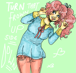 Size: 627x600 | Tagged: safe, artist:superlucky13, pinkie pie, human, clothes, female, humanized, pink hair