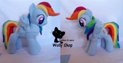 Size: 1953x1000 | Tagged: safe, artist:vegeto-uchihaportgas, rainbow dash, irl, photo, plushie, solo