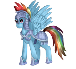 Size: 1972x1800 | Tagged: safe, artist:polyur, rainbow dash, pegasus, pony, the crystal empire, spoiler:s03, armor