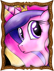 Size: 3100x4133 | Tagged: safe, artist:flamevulture17, princess cadance, alicorn, pony, picture frame, portrait, solo