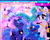 Size: 5000x4000 | Tagged: safe, artist:bunxl, derpibooru import, applejack, fluttershy, pinkie pie, princess celestia, princess luna, rainbow dash, rarity, starlight glimmer, trixie, twilight sparkle, alicorn, bear, earth pony, pegasus, pony, unicorn, ursa, ursa minor, claw machine, crown, cute, cutelestia, eyes closed, female, jewelry, lunabetes, mane six, mare, plushie, regalia, s1 luna