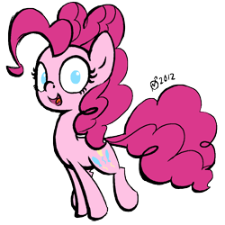 Size: 1122x1124 | Tagged: safe, artist:derkrazykraut, pinkie pie, earth pony, pony, female, happy, mare, pink coat, pink mane, smiling