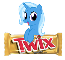 Size: 444x410 | Tagged: safe, derpibooru import, edit, trixie, candy, food, meme, product placement, simple background, solo, transparent background, twix