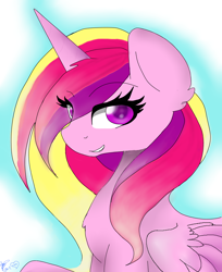 Size: 2020x2475 | Tagged: safe, artist:girorogirl, princess cadance, alicorn, pony, female, horn, smiling, solo