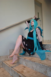 Size: 4000x6016 | Tagged: safe, artist:shelle-chii, queen chrysalis, human, barefoot, cosplay, feet, irl, irl human, photo