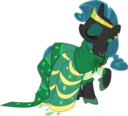 Size: 1024x930 | Tagged: safe, artist:blah23z, queen chrysalis, rarity, changeling, changeling queen, pony, unicorn, clothes, dress, gala dress, simple background, solo