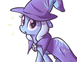 Size: 750x600 | Tagged: safe, artist:spikedmauler, derpibooru import, trixie, pony, unicorn, :o, cute, diatrixes, female, looking at you, mare, simple background, solo, wide eyes