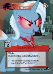 Size: 358x500 | Tagged: safe, derpibooru import, trixie, pony, unicorn, alicorn amulet, card, ccg, enterplay, female, glowing eyes, high magic, mare