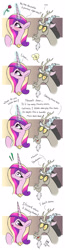 Size: 910x3500 | Tagged: safe, artist:joakaha, discord, princess cadance, alicorn, pony, comic, imitation