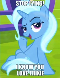 Size: 484x634 | Tagged: safe, derpibooru import, edit, edited screencap, screencap, trixie, pony, road to friendship, cropped, meme, solo