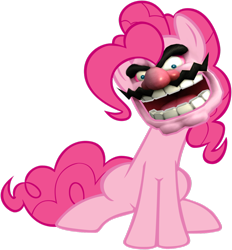 Size: 1024x1102 | Tagged: safe, artist:mast3rlinkx, pinkie pie, earth pony, pony, super mario bros., this isn't even my final form, wario, wat