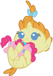 Size: 2939x4230 | Tagged: safe, artist:tehcrashxor, pinkie pie, pumpkin cake, pony, unicorn, baby, doll, female, plushie, toy