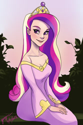 Size: 694x1045 | Tagged: safe, artist:yunyin, princess cadance, human, humanized, solo