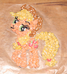 Size: 279x308 | Tagged: safe, artist:bawesome-bacon, applejack, earth pony, pony, cereal, edible, solo