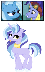 Size: 432x680 | Tagged: safe, derpibooru import, hoo'far, trixie, oc, pony, female, male, offspring, parent:hoo'far, parent:trixie, parents:trixfar, shipping, straight, trixfar