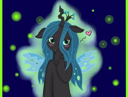 Size: 1522x1164 | Tagged: safe, artist:moekonya, queen chrysalis, changeling, changeling queen, cute, cutealis, female, solo