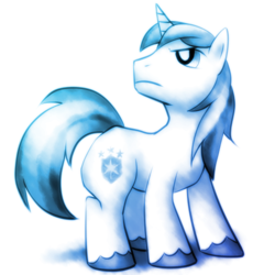 Size: 512x512 | Tagged: safe, artist:remyroez, shining armor, pony, unicorn, horn, looking back, male, solo, stallion, white coat