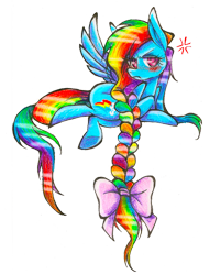 Size: 1174x1546 | Tagged: safe, artist:akikodestroyer, rainbow dash, pegasus, pony, alternate hairstyle, braid, makeover