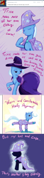 Size: 810x3266 | Tagged: safe, artist:caitmoffitt, derpibooru import, trixie, pony, unicorn, ask, clothes, comic, dress, female, mare, pajamas, solo, trixie's cape, trixie's hat, trixie-tales, tumblr