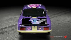 Size: 1024x576 | Tagged: safe, derpibooru import, part of a set, trixie, pony, car, female, forza motorsport 4, game screencap, itasha, lotus (car), lotus elan, mare, my little pony logo, race, racer, video game