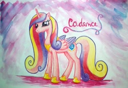 Size: 960x664 | Tagged: safe, artist:nika-saur, princess cadance, alicorn, pony, female, horn, solo, traditional art