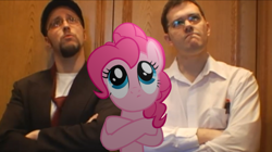 Size: 900x504 | Tagged: safe, artist:kuren247, pinkie pie, human, pony, angry video game nerd, crossed arms, crossed hooves, elevator, frown, glasses, irl, irl human, looking up, nostalgia critic, photo, ponies in real life, tgwtg, vector, waiting