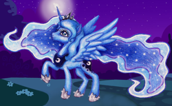 Size: 2172x1348 | Tagged: safe, artist:sall11111, princess luna, alicorn, pony, female, horn, mare, solo, traditional art