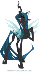 Size: 807x1468 | Tagged: safe, artist:peachiekeenie, artist:tarajenkins, queen chrysalis, changeling, changeling queen, eyes closed, fangs, open mouth, raised hoof, simple background, solo, transparent background, vector