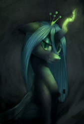 Size: 1350x2000 | Tagged: safe, artist:shedence, queen chrysalis, changeling, changeling queen, female, solo