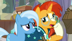 Size: 1920x1080 | Tagged: safe, derpibooru import, screencap, sunburst, trixie, pony, student counsel