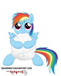 Size: 750x938 | Tagged: safe, artist:isegrim87, rainbow dash, pegasus, pony, animated, cloud, cute, dashabetes
