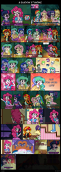 Size: 1000x2800 | Tagged: safe, artist:lucy-tan, derpibooru import, applejack, bon bon, cherry crash, curly winds, derpy hooves, dj pon-3, fluttershy, lyra heartstrings, mystery mint, pinkie pie, princess celestia, princess luna, principal celestia, rainbow dash, rarity, sci-twi, scott green, sunset shimmer, sweetie drops, trixie, twilight sparkle, valhallen, vice principal luna, vinyl scratch, equestria girls, camping, camping outfit, comic, grammar error, humane seven