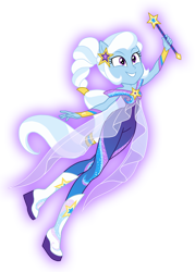 Size: 858x1200 | Tagged: safe, artist:sapphiregamgee, derpibooru import, trixie, better together, equestria girls, forgotten friendship, female, ponied up, pony ears, simple background, solo, super ponied up, transparent background, wand