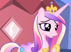 Size: 1492x1080 | Tagged: safe, screencap, princess cadance, alicorn, pony, three's a crowd, female, horn, solo