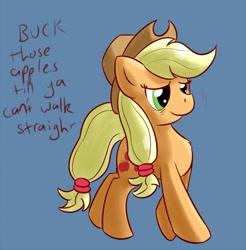 Size: 800x813 | Tagged: safe, artist:whatsapokemon, applejack, earth pony, pony, female, mare, simple background, solo