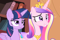 Size: 1626x1080 | Tagged: safe, screencap, princess cadance, twilight sparkle, twilight sparkle (alicorn), alicorn, pony, female, mare