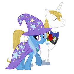 Size: 894x894 | Tagged: safe, artist:mrassi1000, derpibooru import, prince blueblood, trixie, pony, unicorn, bluetrix, female, male, mare, shipping, straight