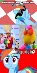 Size: 450x888 | Tagged: safe, rainbow dash, pegasus, pony, poodle, comic, nicki minaj, rainbows, sunglasses, swag