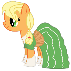 Size: 1590x1600 | Tagged: safe, artist:dragonpony, applejack, earth pony, pony, clothes, dress, gala dress, simple background, solo