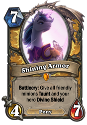 Size: 400x573 | Tagged: safe, artist:aymint, shining armor, pony, unicorn, card, crossover, hearthstone