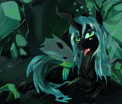 Size: 2000x1700 | Tagged: safe, artist:argoth, queen chrysalis, changeling, changeling queen, female, solo, tongue out