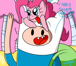 Size: 900x788 | Tagged: safe, artist:icebreak23, pinkie pie, earth pony, pony, adventure time, crossover, finn the human