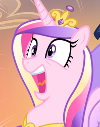 Size: 853x1079 | Tagged: safe, screencap, princess cadance, alicorn, pony, three's a crowd, reaction image, screaming, solo